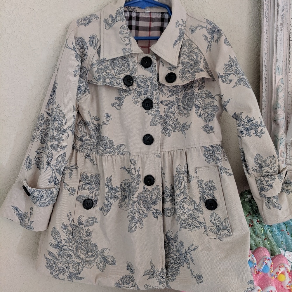 Little Girl's Swing Trench Rain Coat Windbreaker